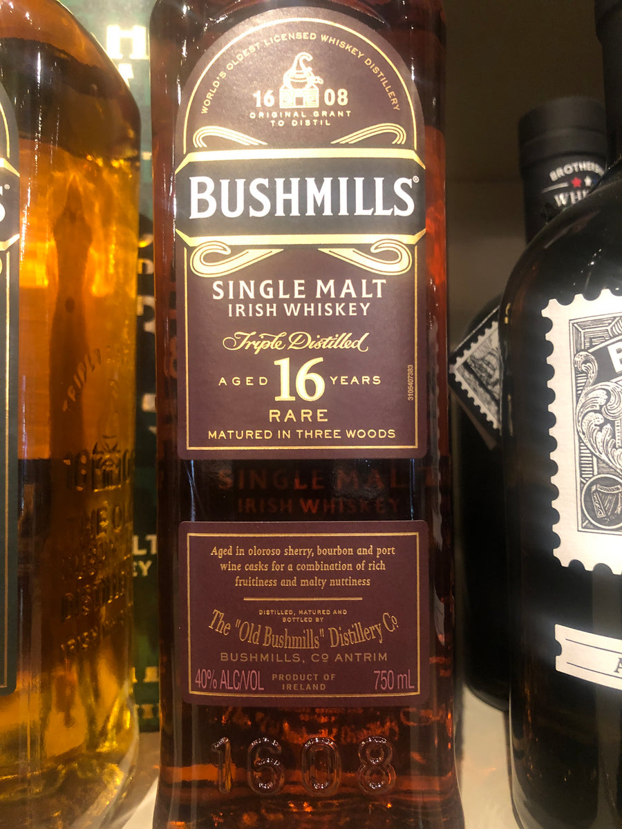 Bushmills Malt 16 Yr Irish Whiskey, 750 ml