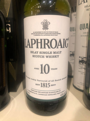 Laphroaig 10 yr Scotch, 750 ml