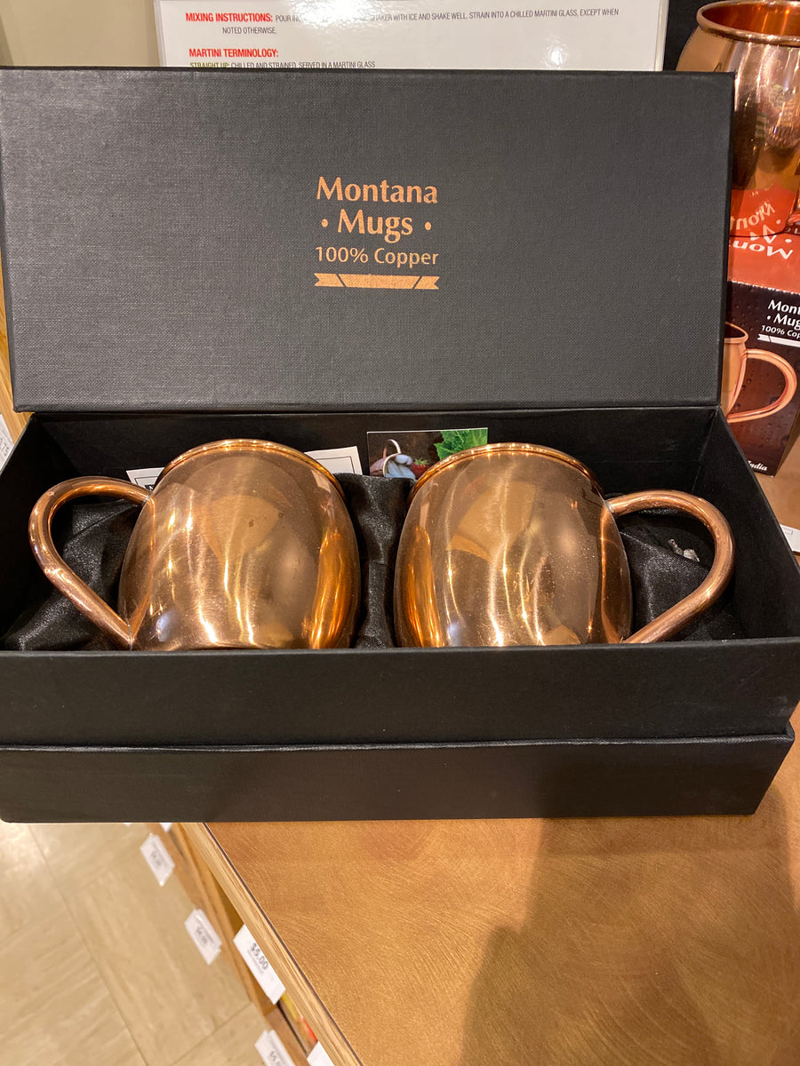 Montana Mugs, Copper Mug Set of 2, 16oz