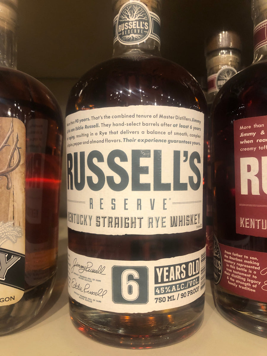 Russels Reserve 6yr Rye Whiskey, 750 ml