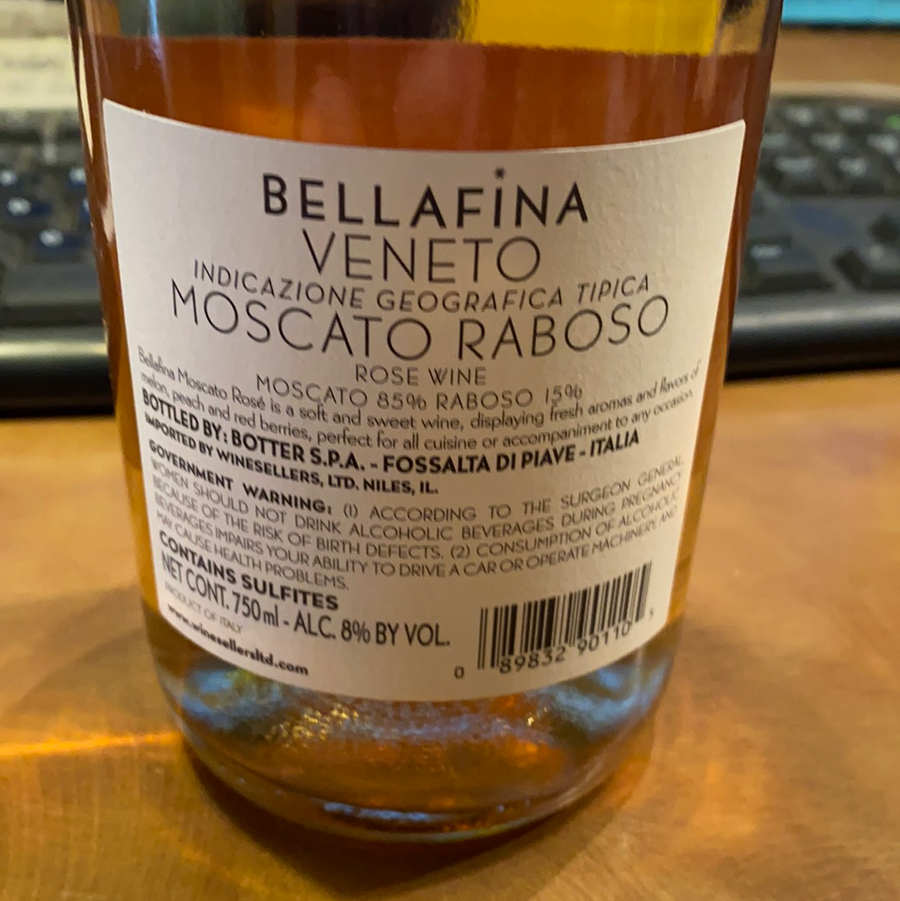 Bellafina, Pink Moscato, Rose, Italy