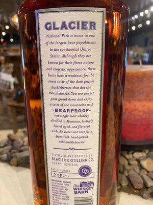 Glacier Distilling, Bearproof, Huckleberry Flavored, Whiskey, 750mL
