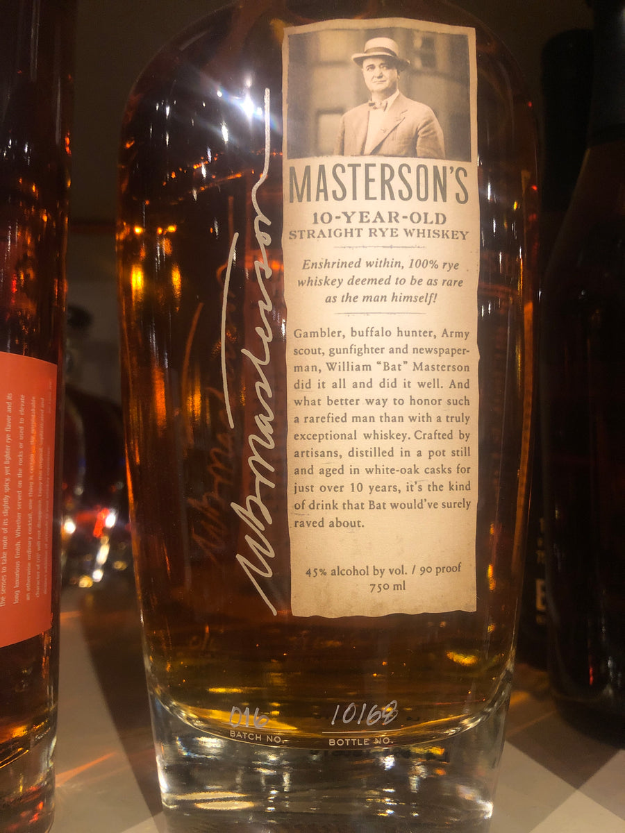 Masterson's 10yr Rye Whiskey, 750 ml