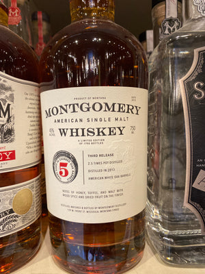 Montgomery Single Malt Whiskey, 750 ml