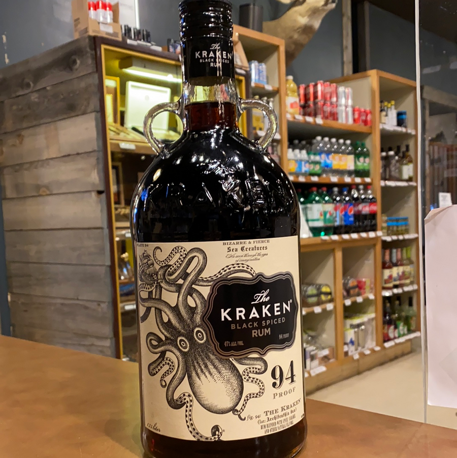 The Kraken, Black, Spiced Rum 1.75 liter, half gallon – O'Brien's Liquor &  Wine